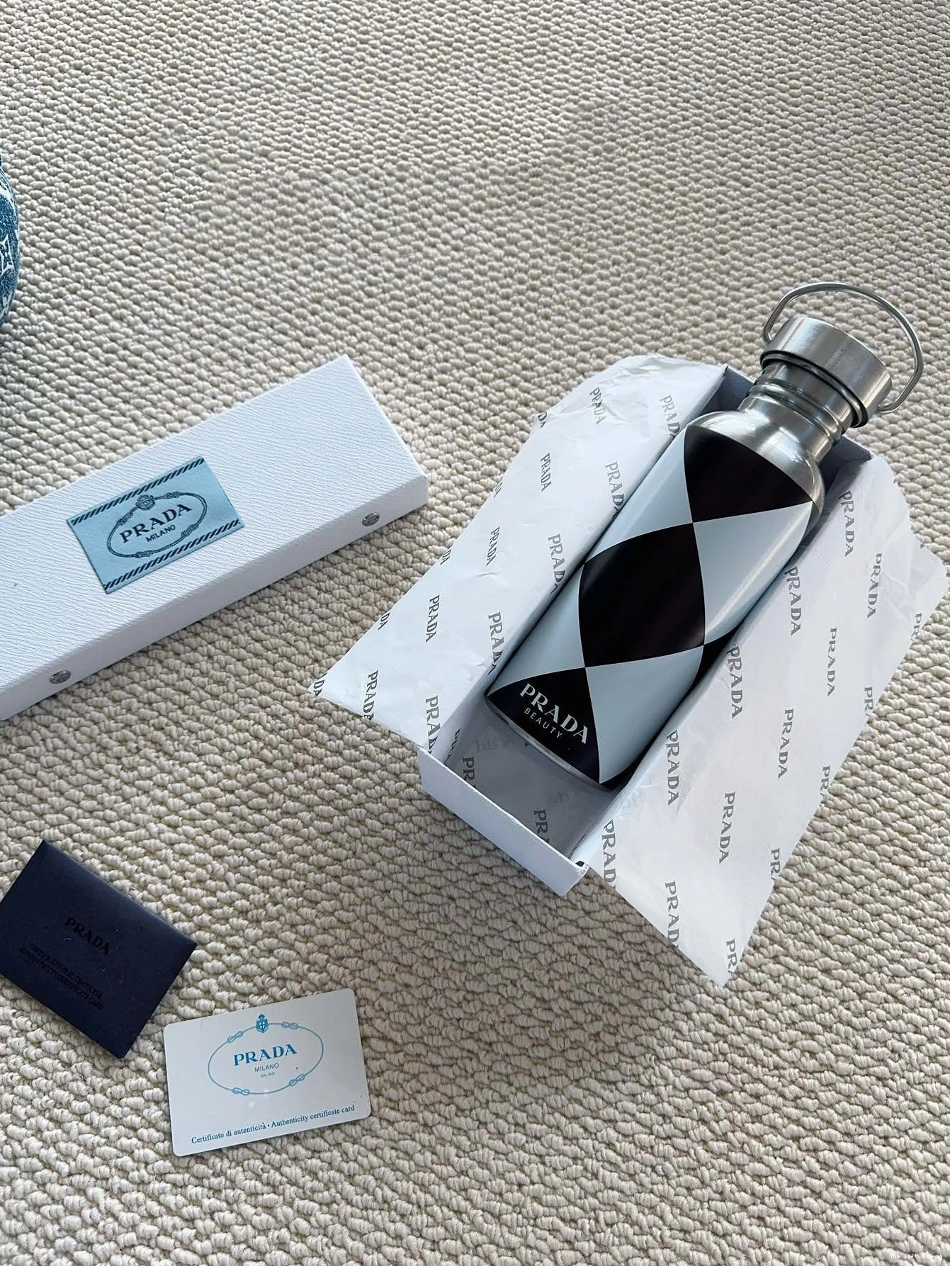 STAINLESS STEEL BOTTLE PRADA CHECKERED 0824